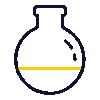 liquid in glass lab vessel