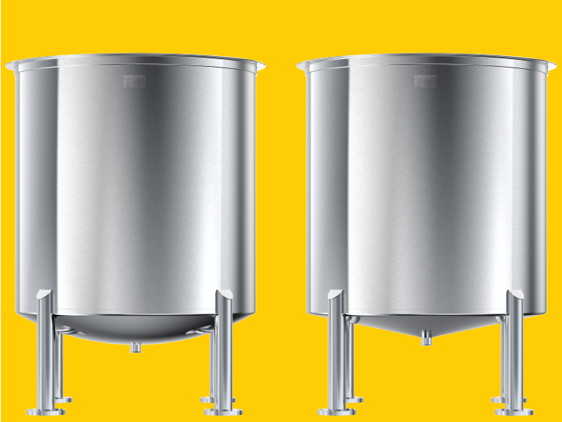 two stainless steel tanks